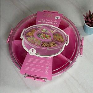 COOK WITH COLOR 6 DIVIDER SNACKLE BOX WITH CARRYING HANDLE AND TURNABLE BASE